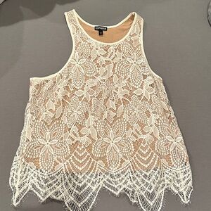 Express Ivory Lace Tank Top